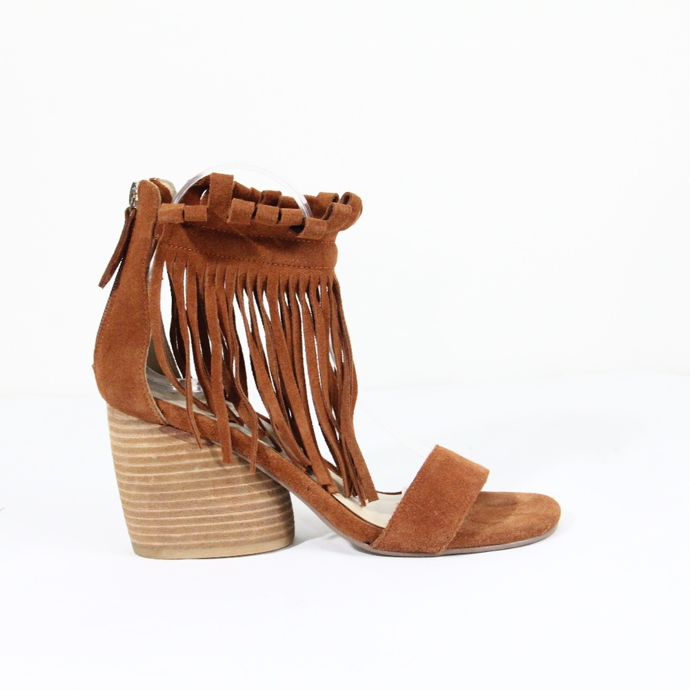 Matiko Fringe Sandals Eu 38 Women Western Shoes Anthropologie Morgan chunky Heel